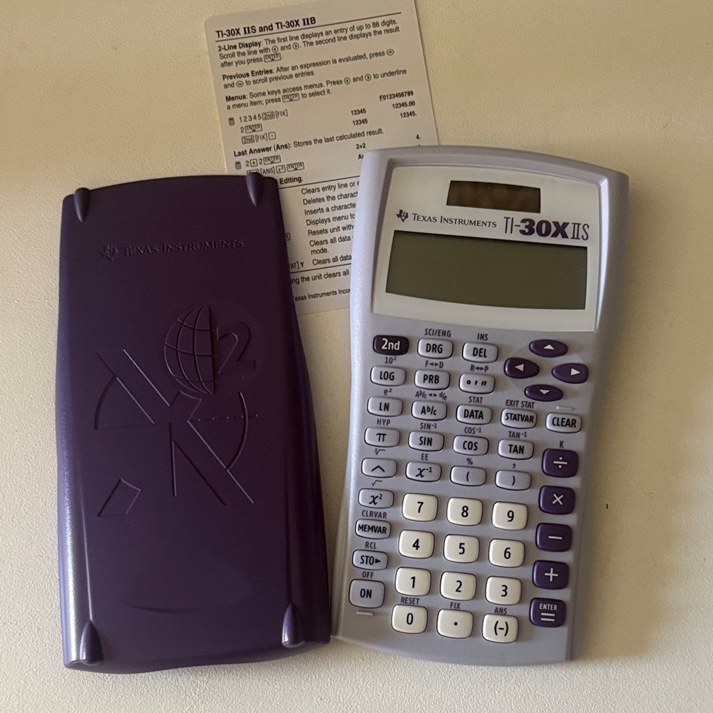 Texas Instruments TI-30XIIS Calculator in Purple and White